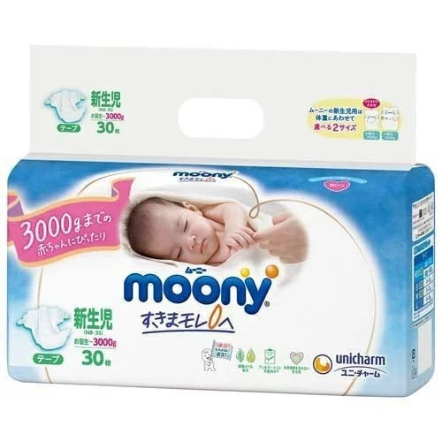 MOONY diapers for babies NB 0-3 kg, 30 pcs.