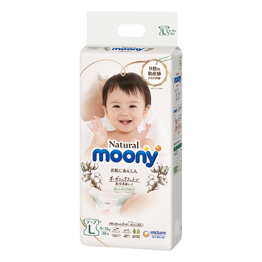 MOONY NATURAL Diapers L 9-14 kg, 38 pcs.