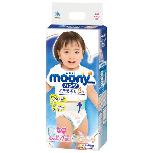 MOONY Diapers-pants BIG 12-22 kg, for girls, 38+6 pcs.